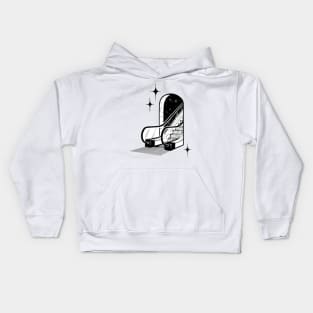 Space Escalator - Digital Drawing - B&W Kids Hoodie